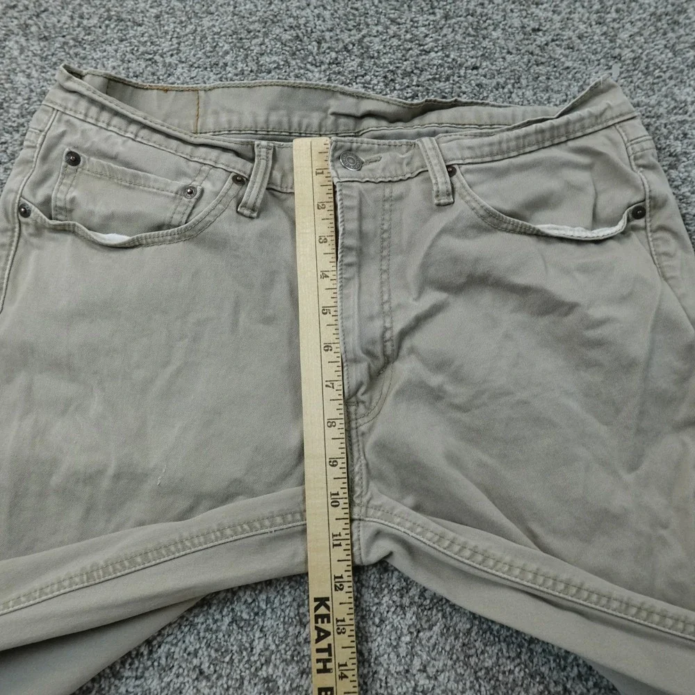 Levis Jeans Mens 34X30 Beige Tan Brown Denim Pants 541 Athletic Taper Stretch
